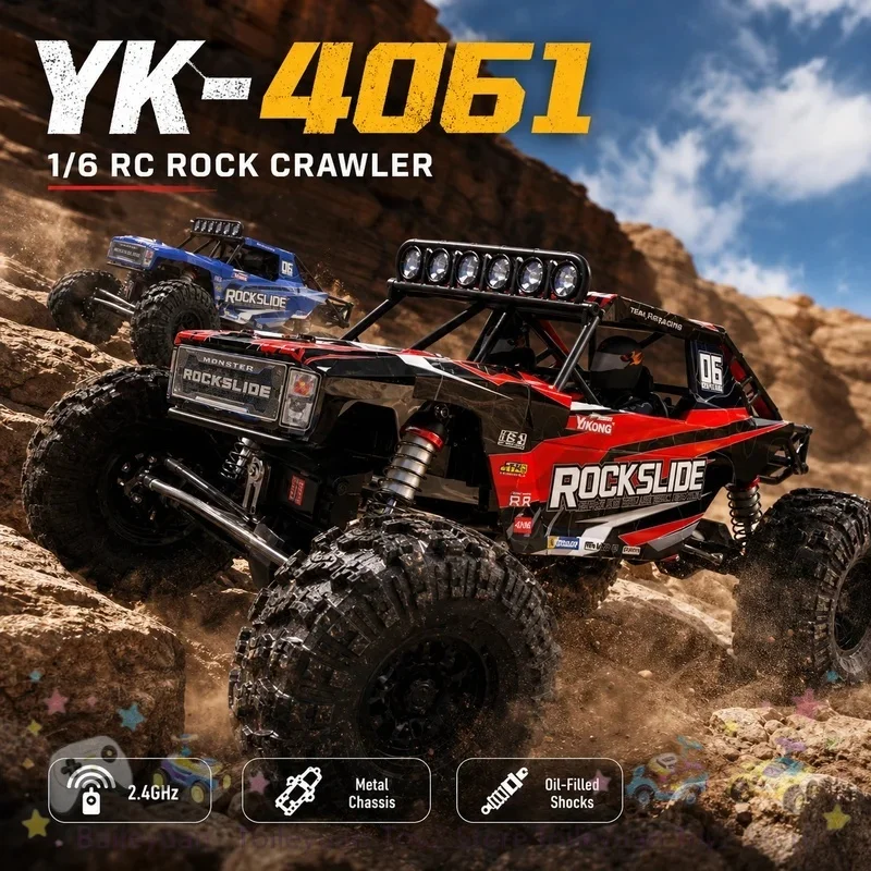 New In Stock Yikong Yk4061 1/6 Rc Rock Crawler Electric Off Road Vehicle Rock Slide Remote Control Hobby Car For Adult
