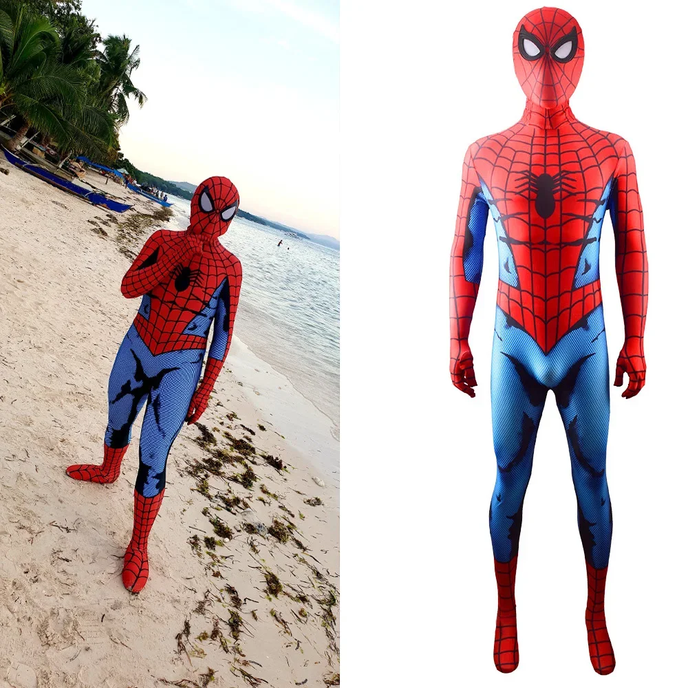 Klasyczny komiks Tomita kostium Spidermana Cosplay elastan kostium na Halloween komiks Tomita superbohater Zentai body dla dorosłych