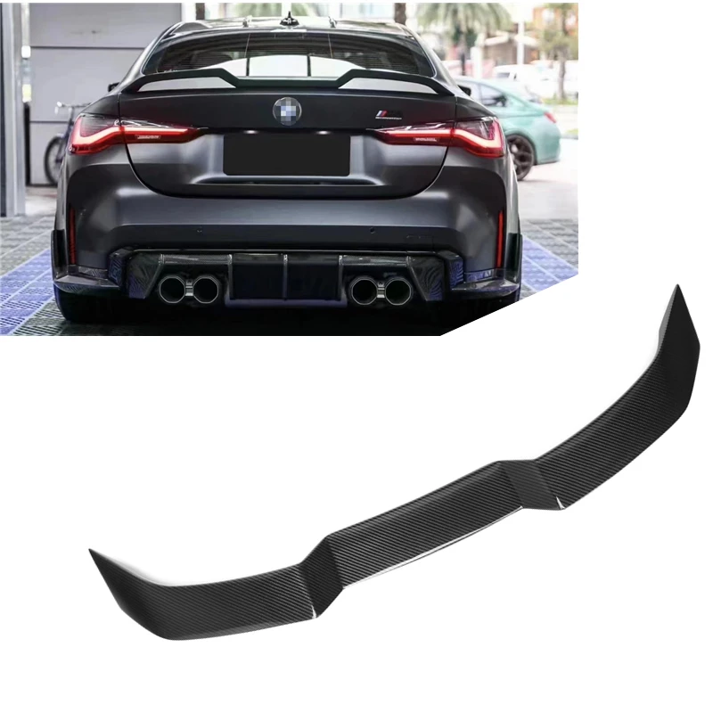 V Style Dry Carbon Rear Spoiler Trunk Lip Wings for BMW New 3 series 4-door 2020 2021 G20 G28 G80 Rear Carbon Fiber Spoilers