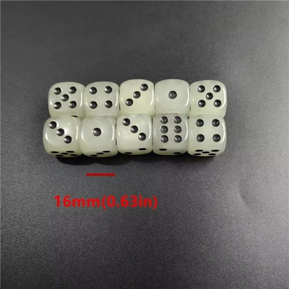 

Набор из 10 светящихся акриловых игральных костей 16 мм с закругленными углами для игры в пойми-пойми (10 шт./лот)