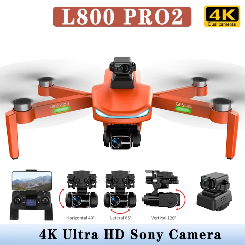 

L800 Pro2 Drone Brushless Motor GPS 4K HD Camera 360° Obstacle Avoidance RC Quadcopter Drone Toys