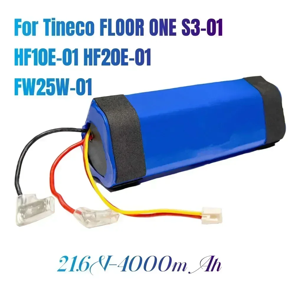 Original 21.6v 4000mAh 6800mAh for Tineco Floor OneS3 Wet and Dry Vacuum Cleaner 18650 Li-ion Rechargeable Batteries Pack