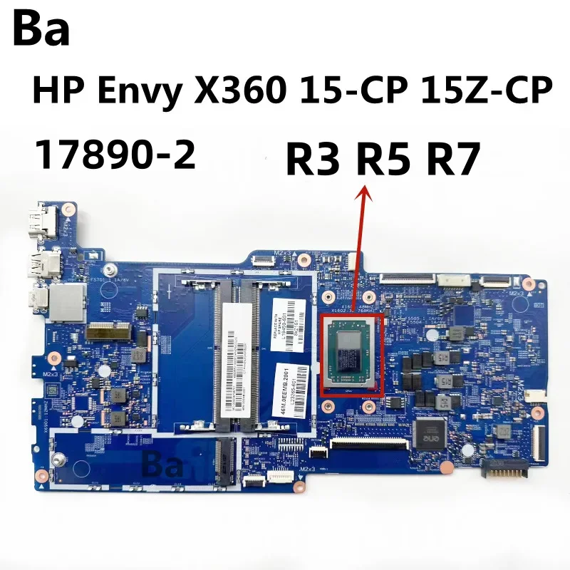 

For HP Envy X360 15-CP 15Z-CP Laptop Motherboard With 17890-2 R3-2300 R5-2500 R7-2700 CPU