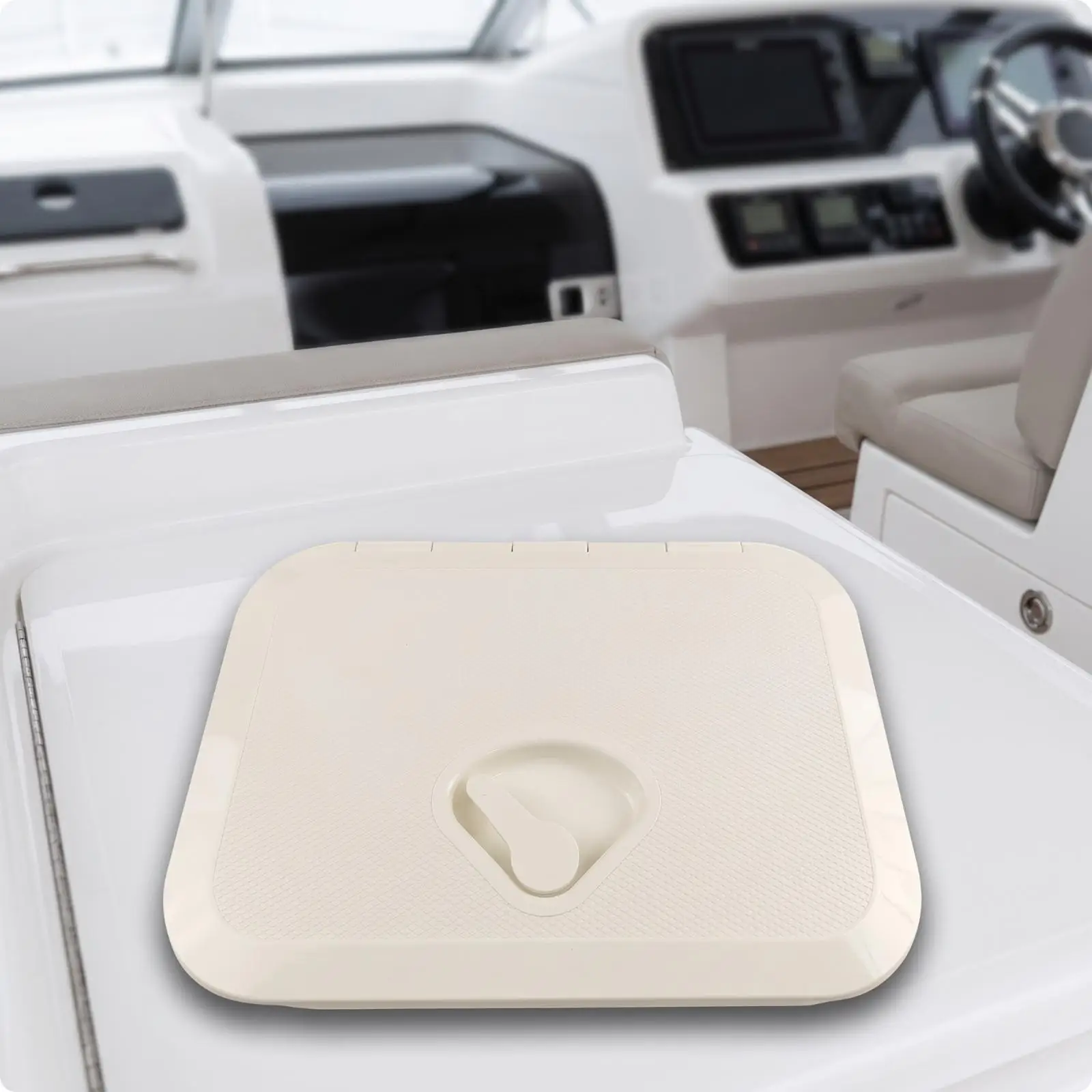 Rectangular Boat Deck Hatch Cover 270x375mm ABS Plastic Marine Inspection Door for Yacht Speedboat with Latch Handle