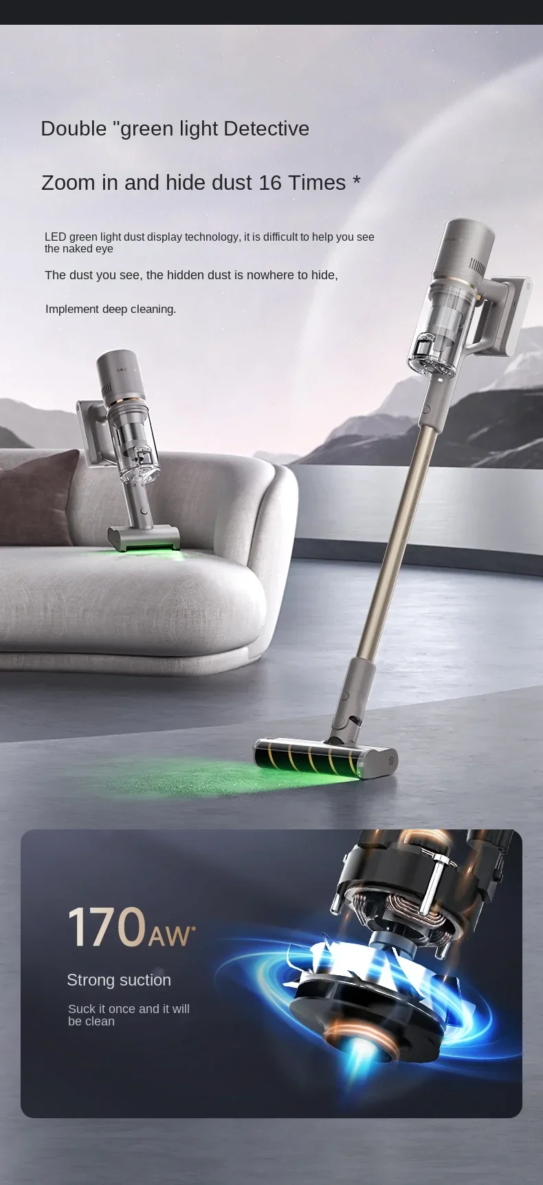 DREAME Z10Station Green light dust cordless vacuum cleaner Household appliances large suction cleaning machine