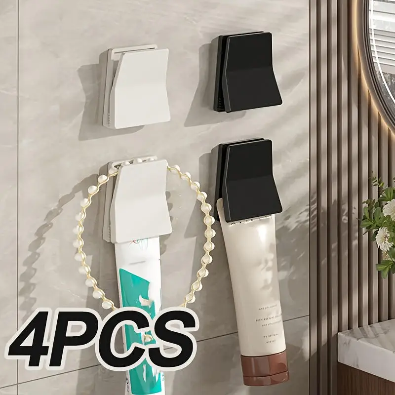 

4pcs Towel Hooks Extra Sticky Wall Racks Rustproof Hook Holder Wall Mount Punch-free Hanger for Kitchen Bathroom HomeTowel Clip