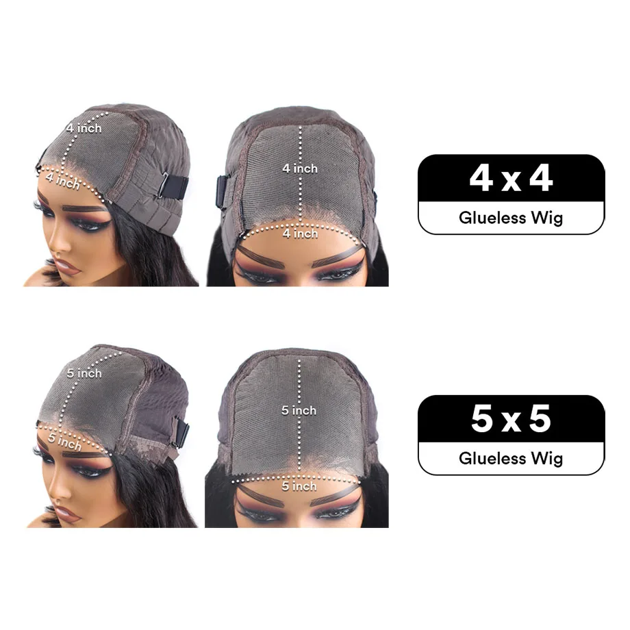 Perruque Brésilienne de Cheveux Naturels Bouclés pour Femme, 4x4, 5x5