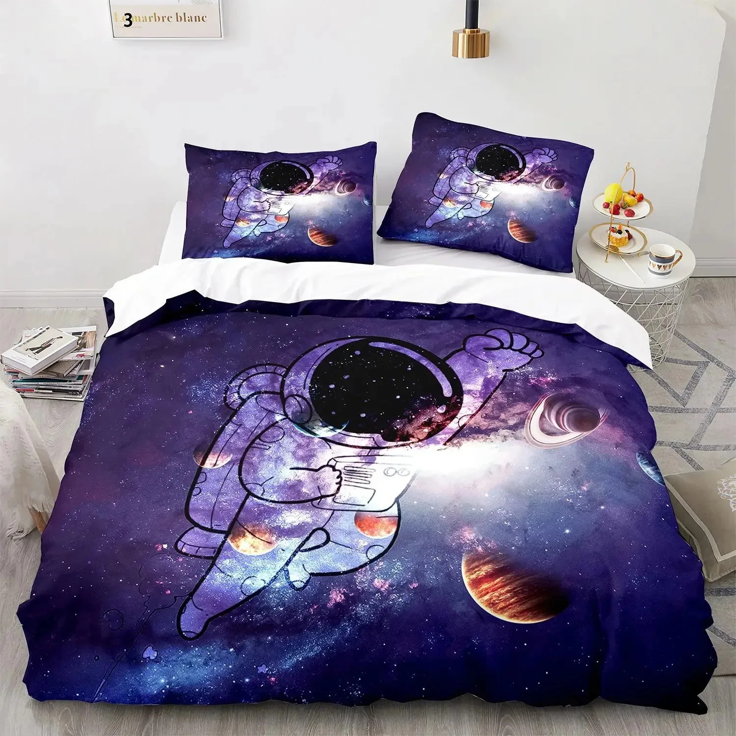 Astronaut Outer Space 3D Duvet Cover Bedding Set Comforter Linen Pillowcases Quilt Cover Home Decor Single Double Twin Queen