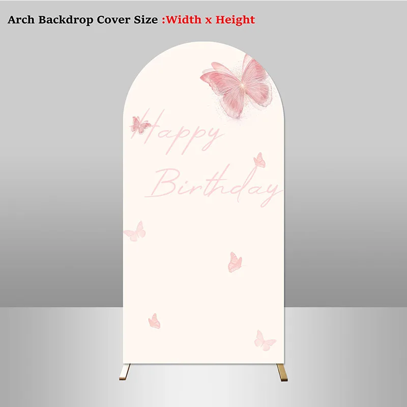 

Фон для фотосессии Mehofond Custom: Двусторонний, розовые полосы, бабочки, для девочек, на день рождения, для детского праздника, декор для арки Чиары