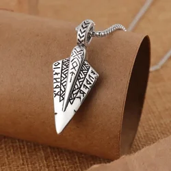 2026 Vintage Viking Rune Spear Pendant Charm Men's Necklace Fashion Christmas Valentine's Day Gift Protector Jewelry Accessories