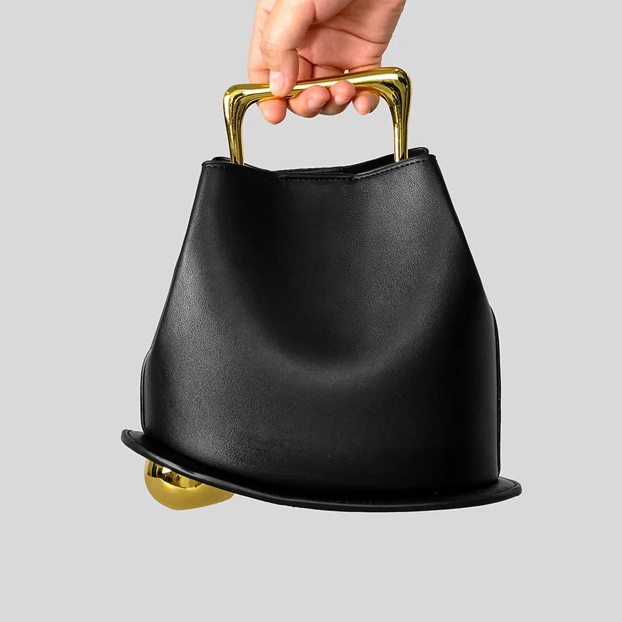 

New 2026 Fashion Metal Irregular Bucket Handbag Women's Quality Single Shoulder Crossbody Bag Stylish Bag for Women