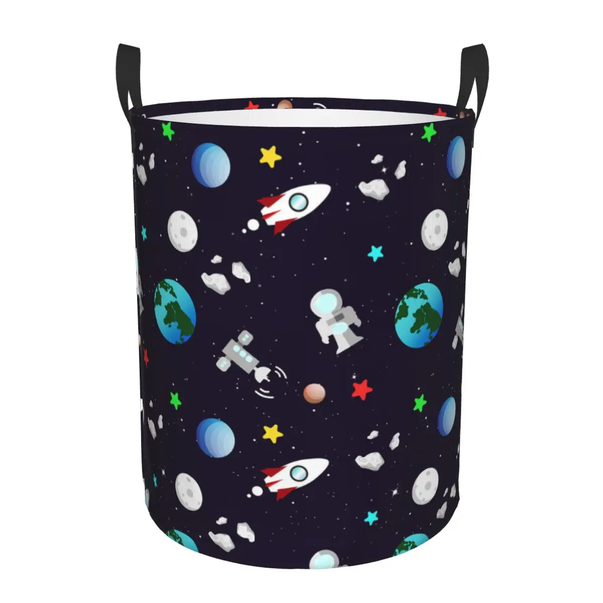 Custom Space Universe Astronaut Laundry Basket Collapsible Large Clothes Storage Bin Galaxy Rocket Planet Baby Hamper