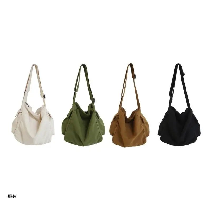 D0UD Versatile Canvas Shoulder Bag with Adjustable Straps Durable Crossbody Bags