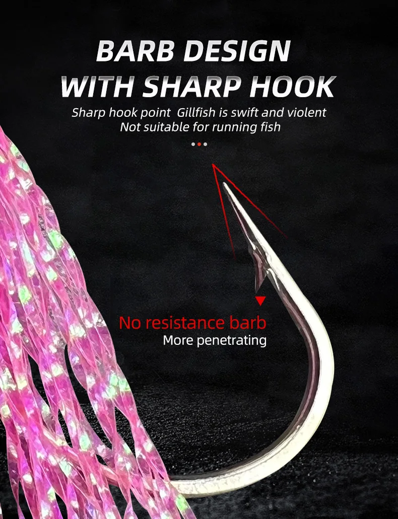 ShareShark 10 Stück Angelblink-Köder-Rigs mit leuchtenden Angelperlen, hohe Carbon-Haken, Schnurhaken für Süß- und Salzwasser – Detail 5