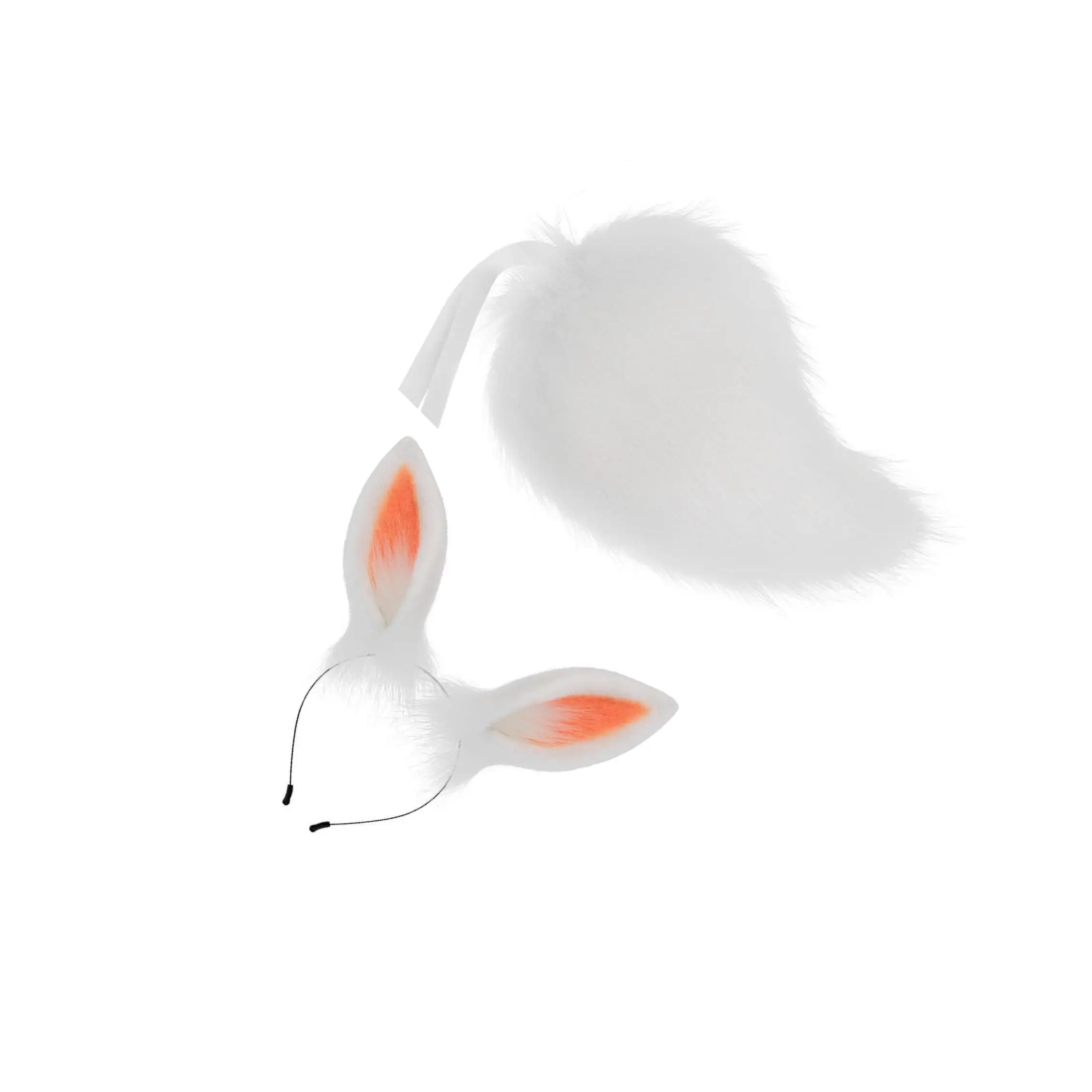 

Пасхальный набор: повязка на голову с ушками кролика и хвост, забавный аксессуар для костюма, подходит для всех возрастов, тематических вечеринок, плюшевый кроличий хвост, реквизит для косплея