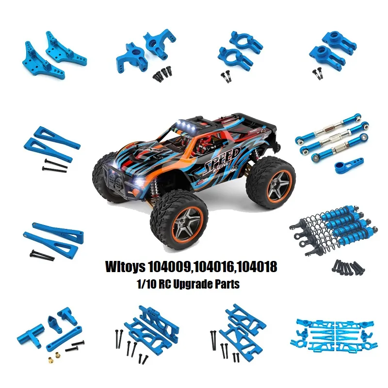 

RCGOFOLLOW WLtoys 104009 104019 104018 104016 1/10 RC Car Upgrade Parts Aluminum Alloy Boom Rod Shock Absorber Swing Arm Set