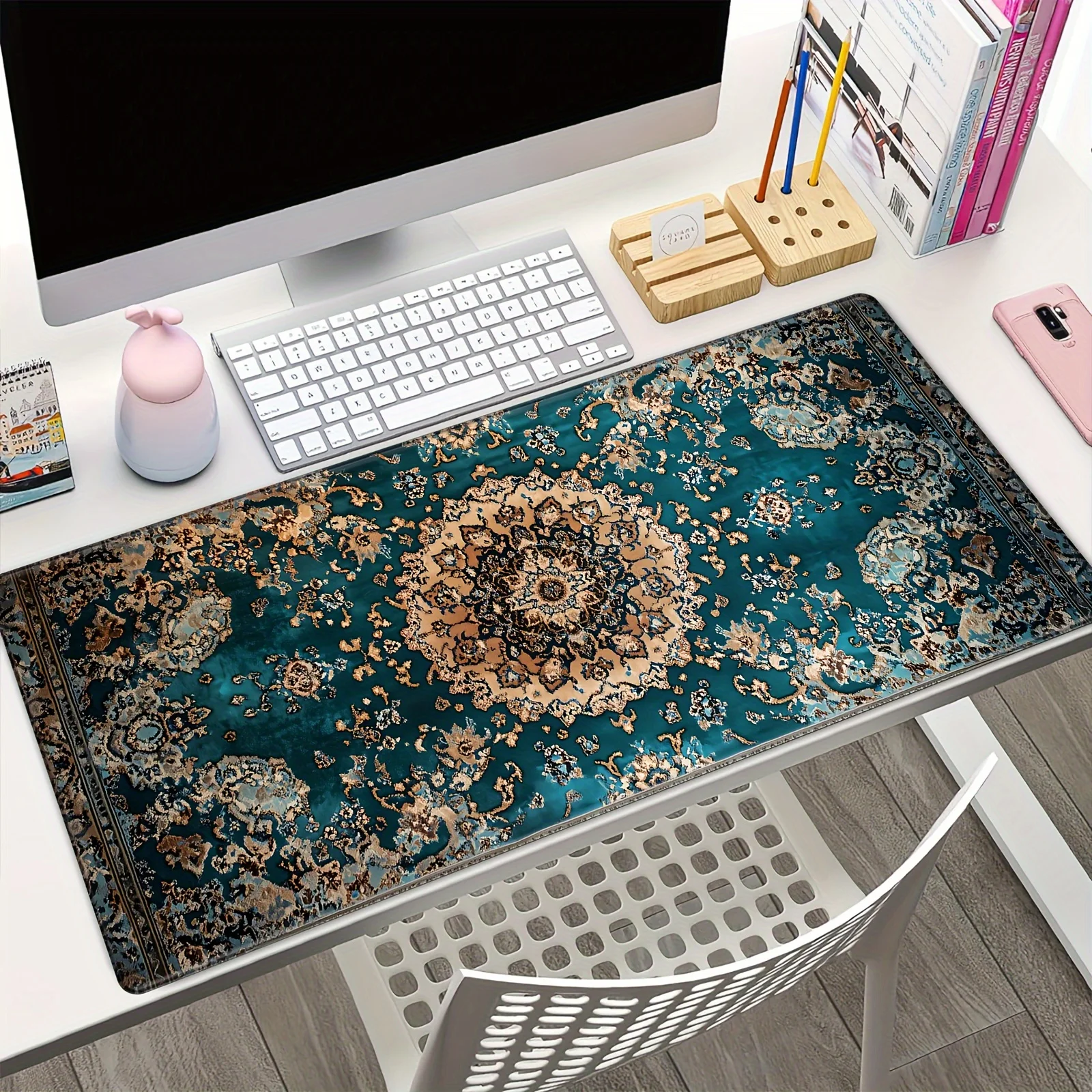 

Коврик для стола в персидском стиле, очень большой, нескользящий, резиновый, для офиса и игр