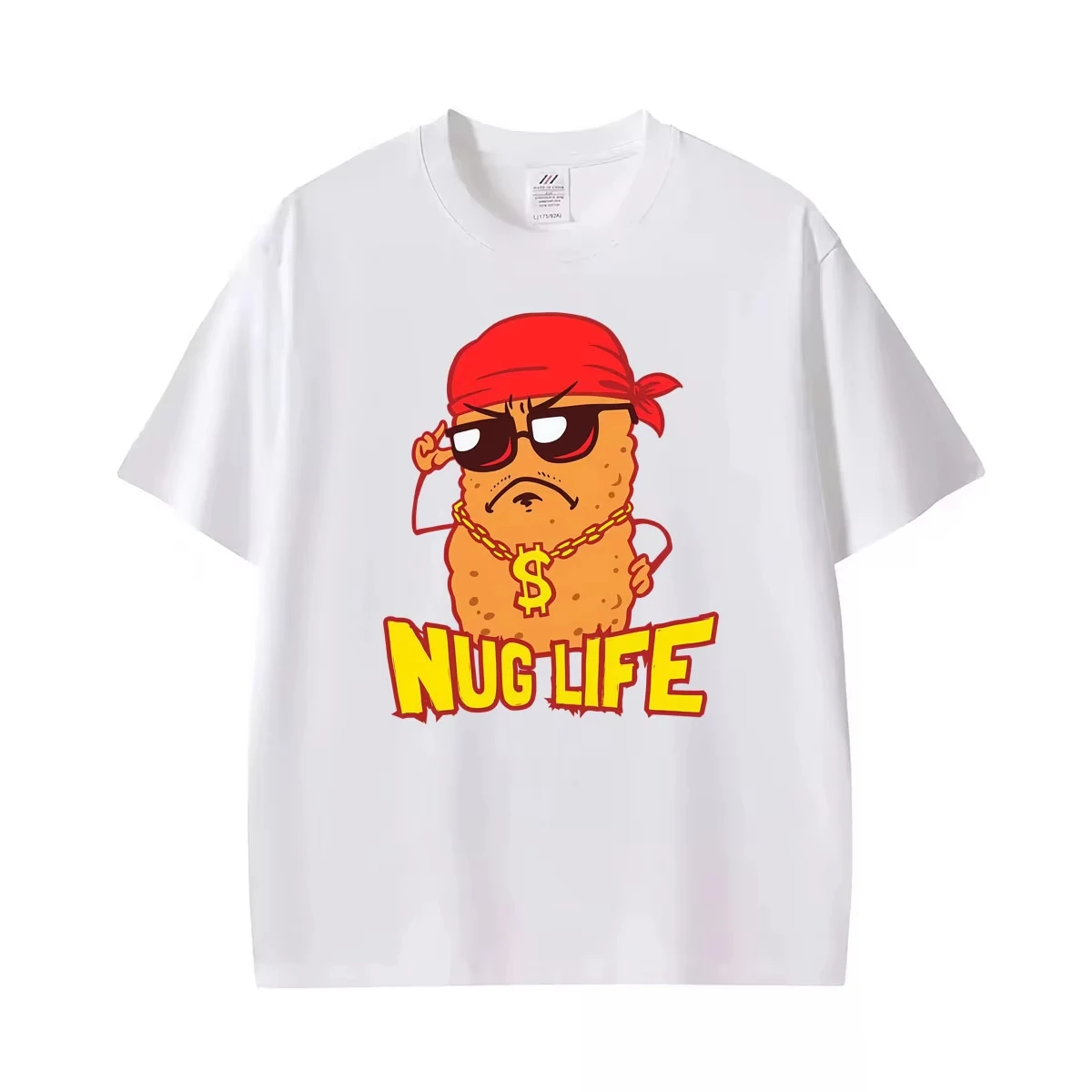 Nug Life Funny Chicken Nuggets Meme Graphic T-shirt Men Women Fashion Casual Humor T Shirts Summer Tops Oversized Cotton T Shirt