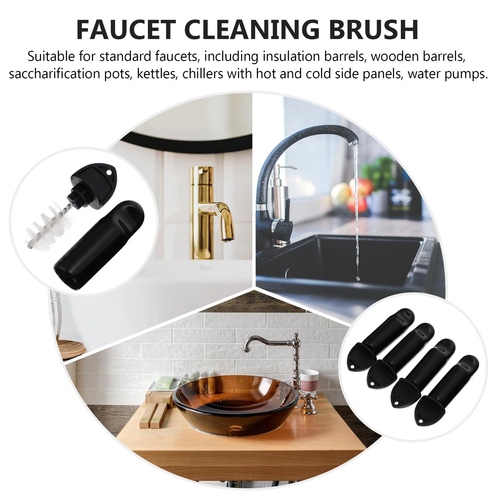 

Plastic PVC Beer Faucet Dust Cover Plug Brush Homebrew Cleaning Kit for Kegerator Draft Tap Keg Line Accessories