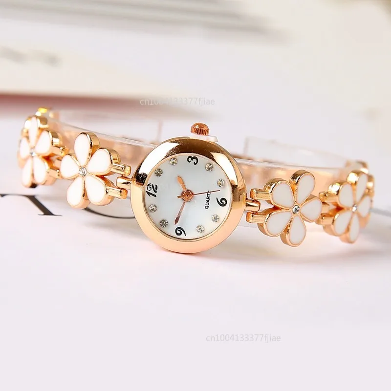 Luxurious Quartz Watch Bracelet Flower Chain Wristband Wrist Watches Womens Bracelet Watches Female  Relojes Para Mujer