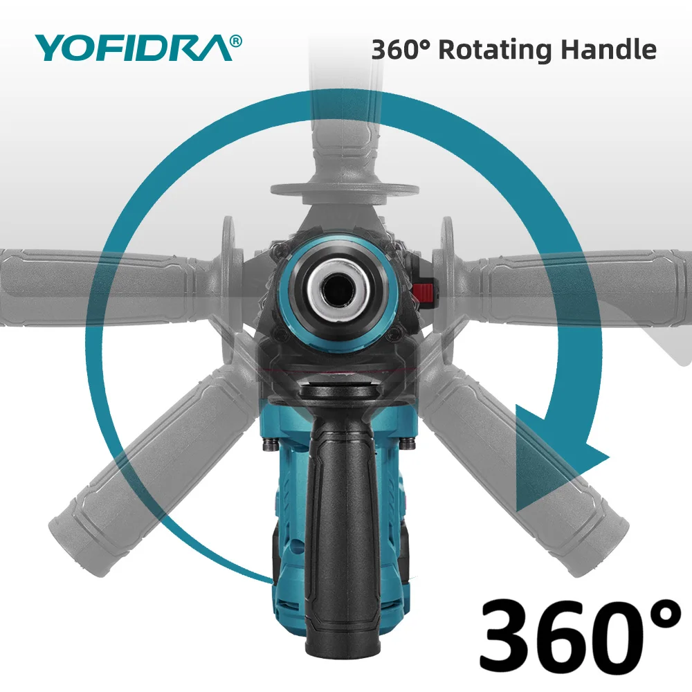 YOFIDRA 2200W ブラシレス電動ハンマードリル 6400IPM マルチスクリュードライバー 回転式ドリル パワーツール マキタバッテリーピン対応
