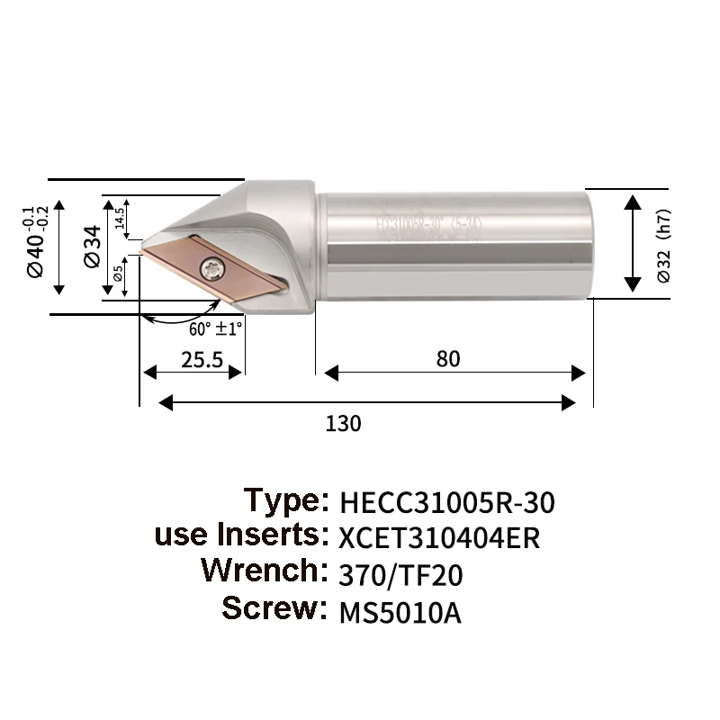 BEYOND ECC31005R ECC17005R 30 45 60 Degrees Milling Chamfering Arbor Tools ECC CNC Inserts XCET310404 XCET170402 Holder XCET