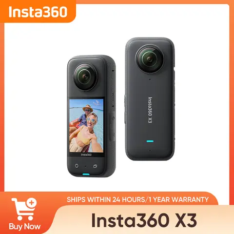 Insta360 X3 originale - Action Camera 360 impermeabile con sensori da 1/2" 48 MP, video HDR attivo 5.7K 360, foto da 72 MP, obiettivo singolo 4K