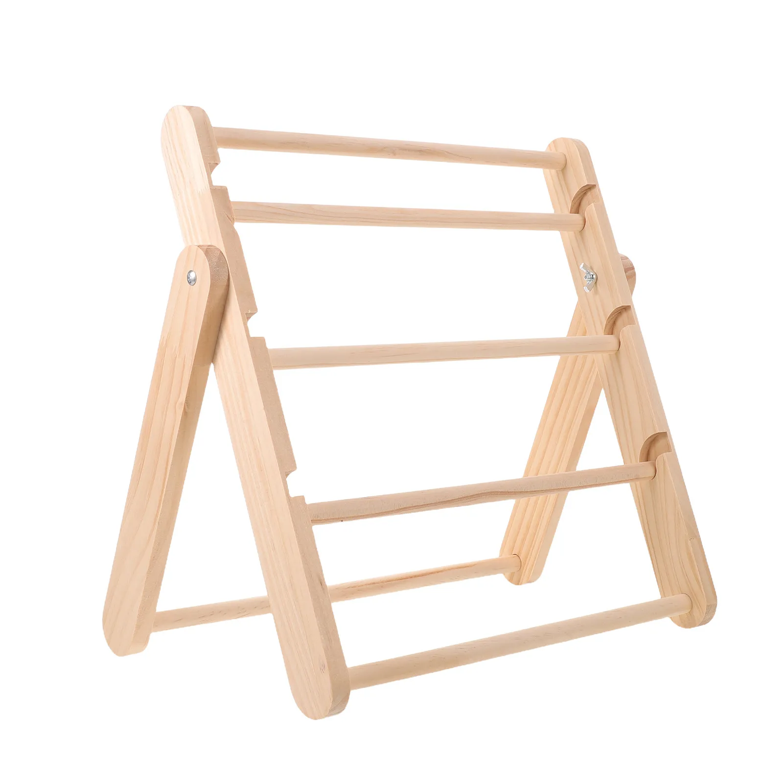 4-Tier Wooden Ribbon Rack Holder Organizer for Craft Room, Florist & Cake Shop Storage