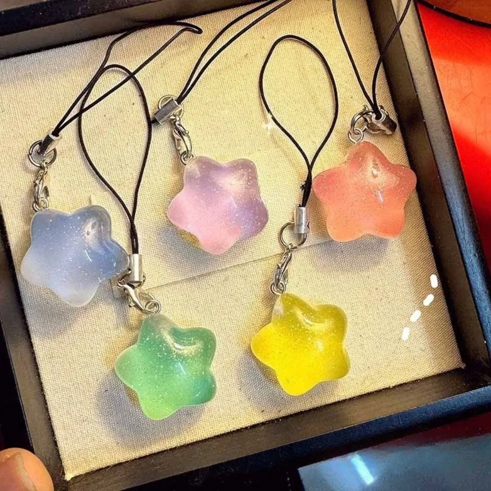 Kawaii Color Pentagram Resin Pendant Phone Lanyard Backpack Charms Ins Pendant Earphone Case Accessories Creative Couple Gifts