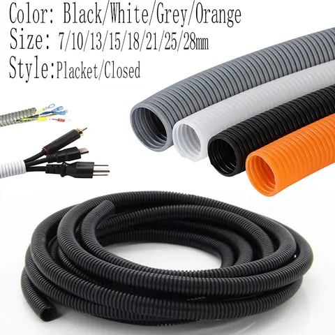 Color Auto Wire Loom Harness Sleeve, Corrugated Plastic Conduit, Auto Car Motorcycle Cable Protective Hose for Engine Electrical