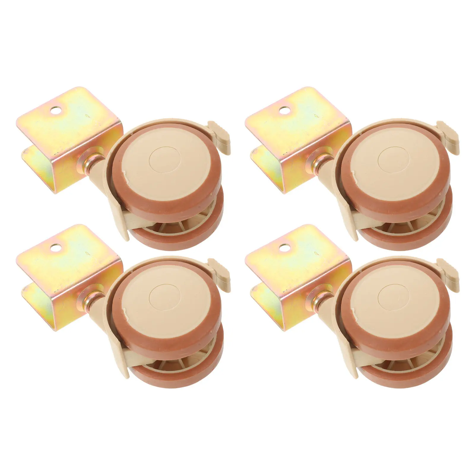 4Pcs Replacement Crib Wheels Silent on Braked Locking Casters Baby Trolley Furniture Accessories Smooth Rollers view 3
