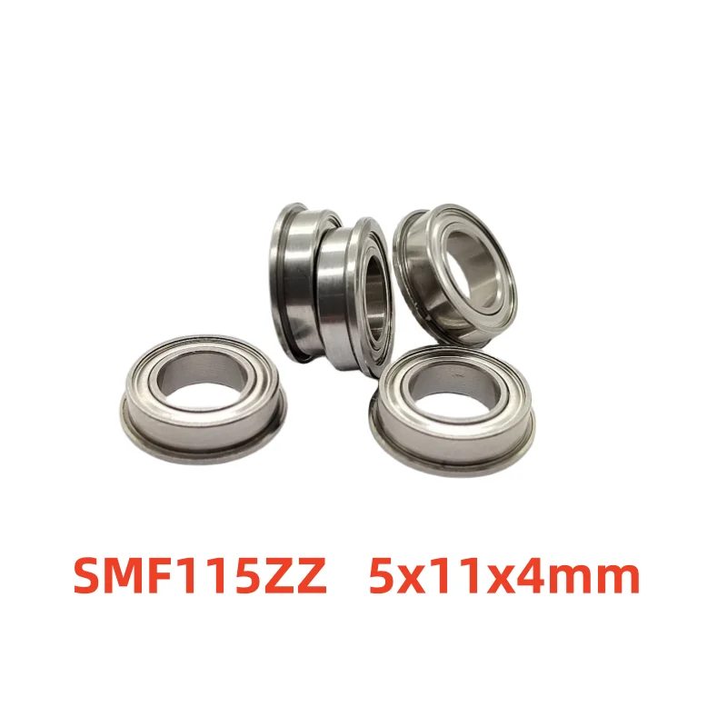 

50pcs stainless steel flanged bearing SMF115ZZ 5x11x4mm flange miniature ball bearings SMF115 -2Z 5*11*4 mm ABEC-5