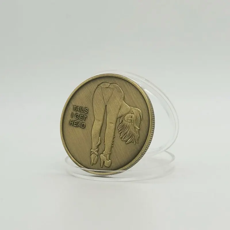 1PC Retro Sexy Girl Iron Alloy Coin Bronze Style Double-sided Pattern Metal Souvenir Coin Collectible Art Gift