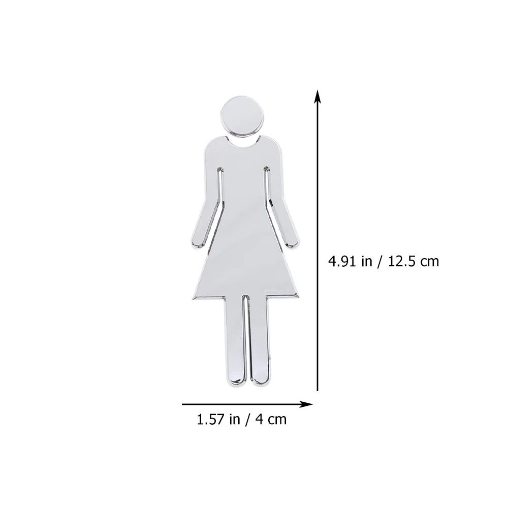 4 Pcs Shape Toilet Signboard Self-adhesive Restroom Plate Identification Signs Vinyl
