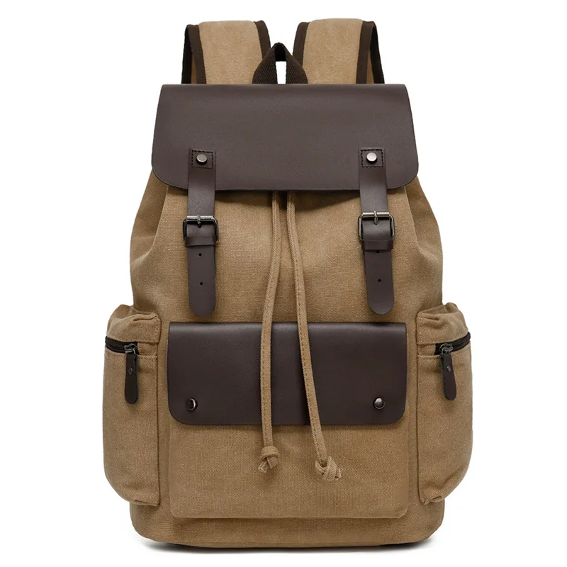 Large-Capacity Retro Backpack - Laptop-Friendly, Stylish Unique Design, Drawstring & Flip-Top, Fit for Travel & School