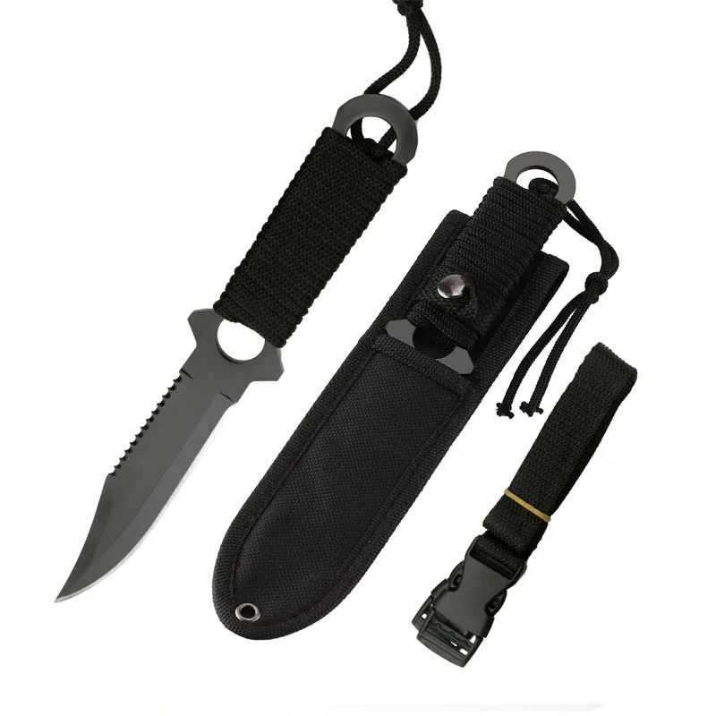 Outdoor Carry Small Straight Knife Tactical Diving Hunting Knife High Hardness Survival Knife Wilderness Survival Pocket Knife