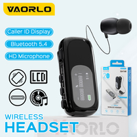 New K75 Lavalier Business Bluetooth 5.4 Earphone With Mic Talk/Music Time 20 Hours LCD Display Noise Canceling Wireless Headset