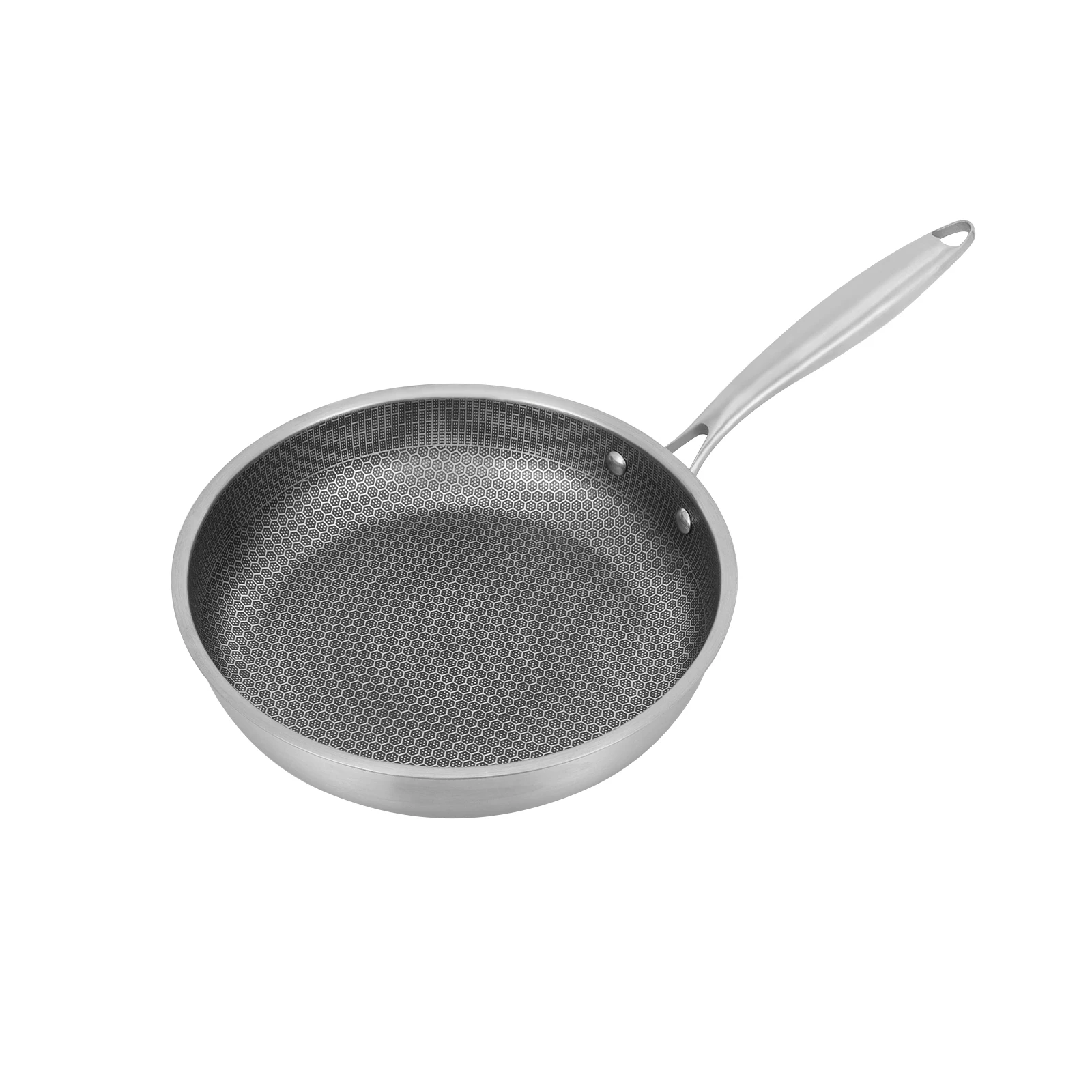 28/32 CM Bratpfanne 410 Edelstahl Wok Pfanne Gas Induktion Keramik Herd Kompatibel Küche Kochgeschirr