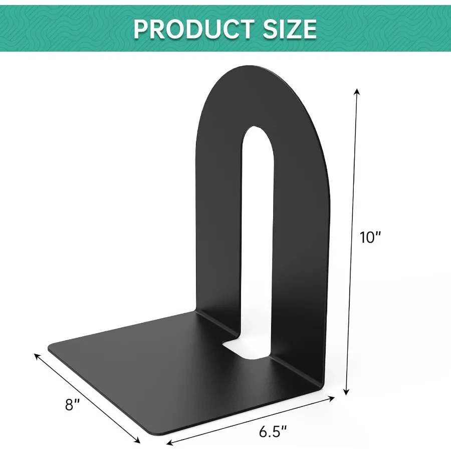 Heavy Duty 10 boekensteunen 1 paar zwarte boekensteunstopper voor zware boeken Ideaal voor kantoor- en thuisboekenplanken Perfect om vast te houden B