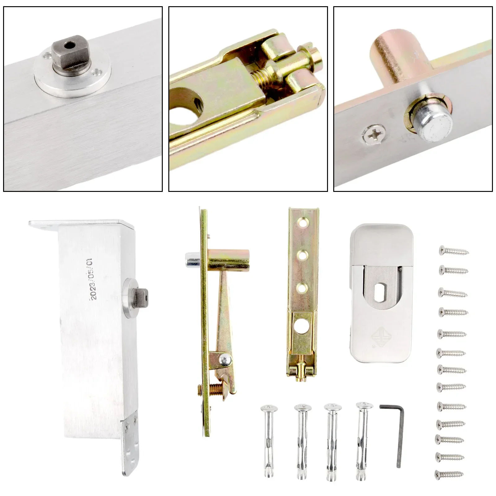 Automatic Hinge Door Pivot Hinges Hydraulic Two-way Opening 1Set 90 Degree Alloy Casting Aluminium Conceal Heavy