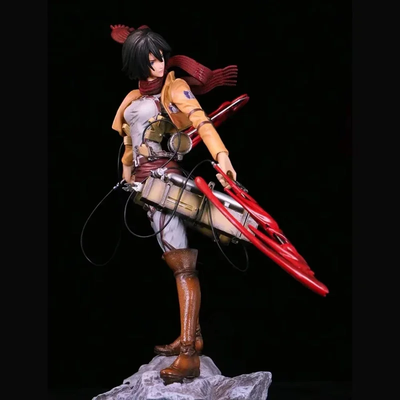 Attacco su Titano Mikasa Ackerman Figura 30 cm 2 Testa Levi Ackerman Anime Figura Collezione di statue in PVC Decor Ragazzo Giocattolo di Natale Regalo