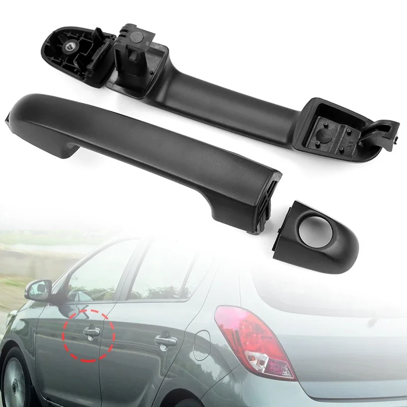Front/Rear LR Exterior Door Handles For Hyundai i20 PB 2009-2015 Black Outer Door Handle Car Replacement 82651-1J000 82652-1J000