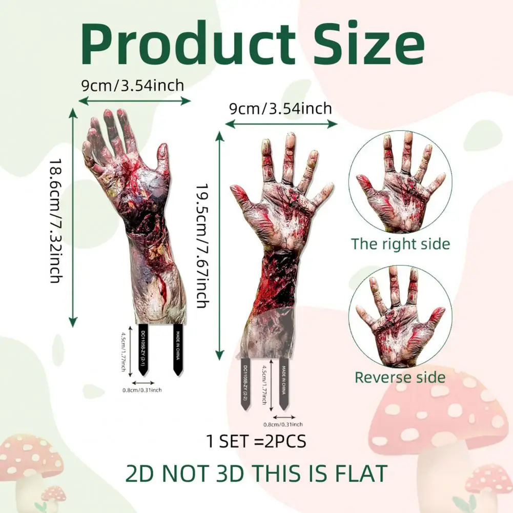 2/6Pcs Yard Halloween Horror Ghost Hand Yard Card Decoration Halloween Outdoor Decoration Halloween Courtyard Garden Stake