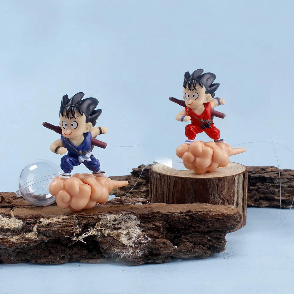 Aquarium Accessories Dragon Ball Son Goku Sitting on The Cloud Action Float Figurines Landscaping Ornament Fish Tank Decoration