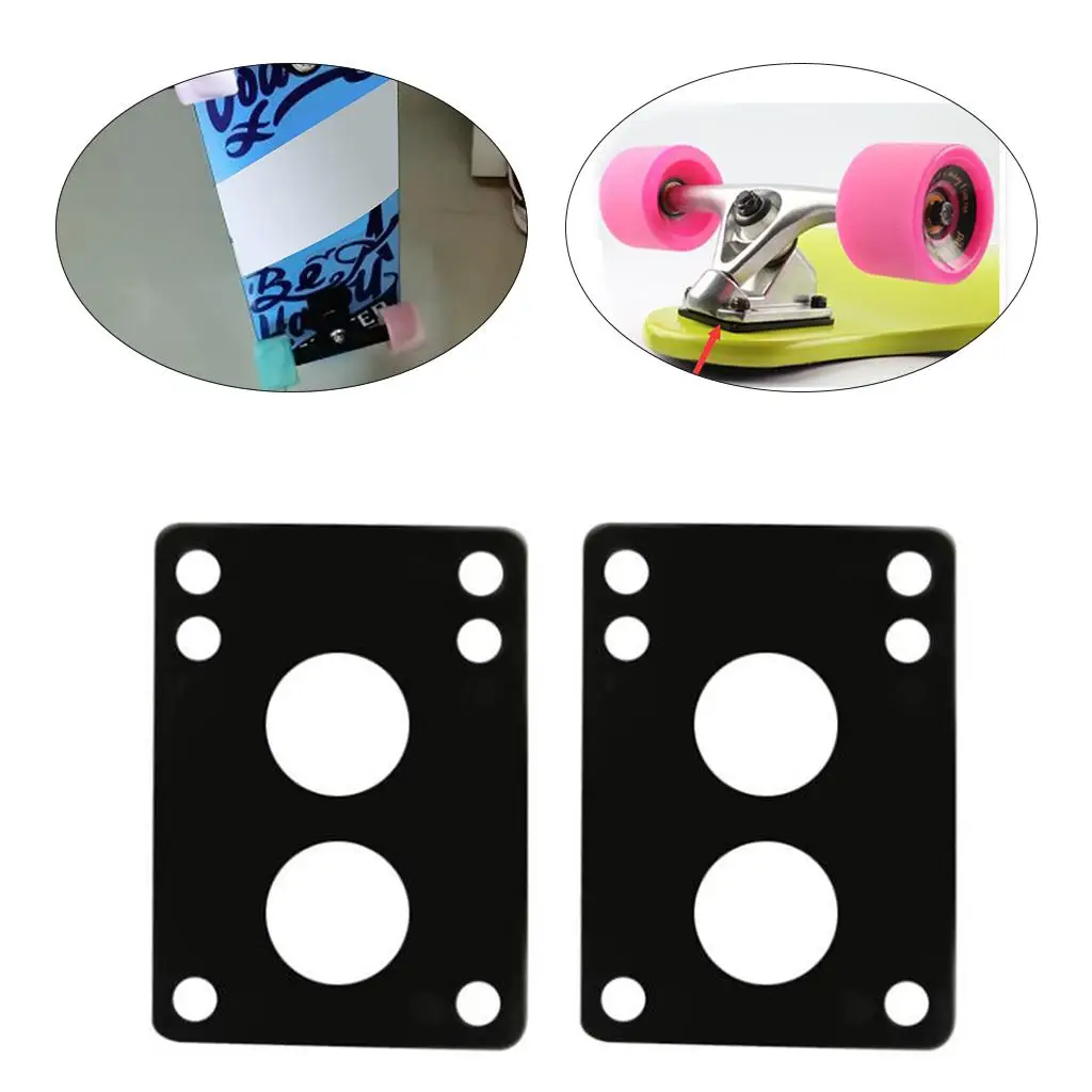 2x Skateboard Riser Pads Paar Riser Longboard Shock Pads schwarz 6mm a