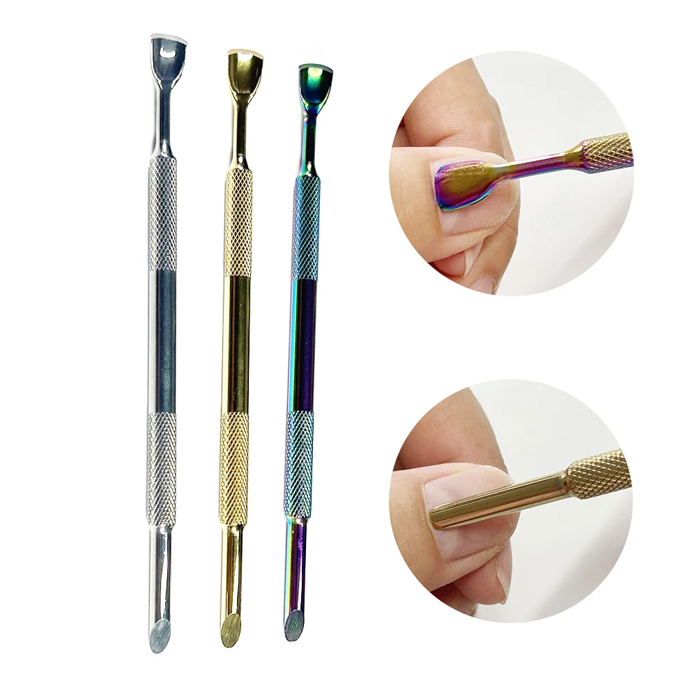 

Stainless Steel Cuticle Pusher Fingernail Cleaner Cuticle Remover Double Ended Professional Grade Nail Care Tools Manicure Salon