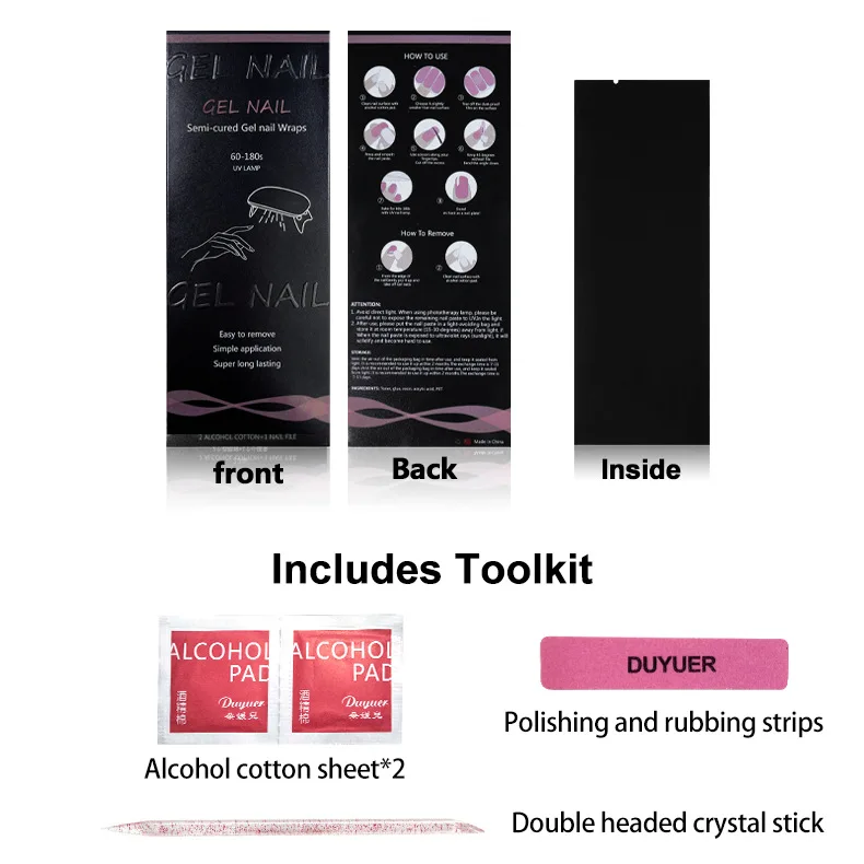 20 dicas semi curadas gel adesivo de unhas sólido makaron adesivo slider longo prazo cobertura completa decoração de unhas lâmpada uv necessária