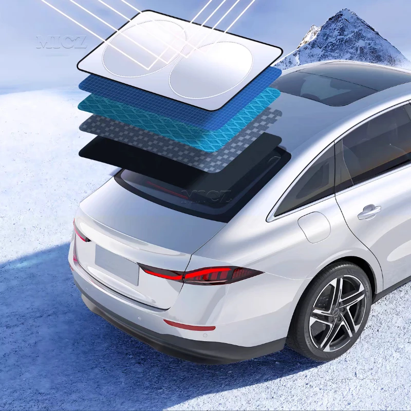 For Changan Deepal S07 Foldable Rear Windshield Sun Shade UV Sun Block Heat Insulation Interior Cooling Easy Storage