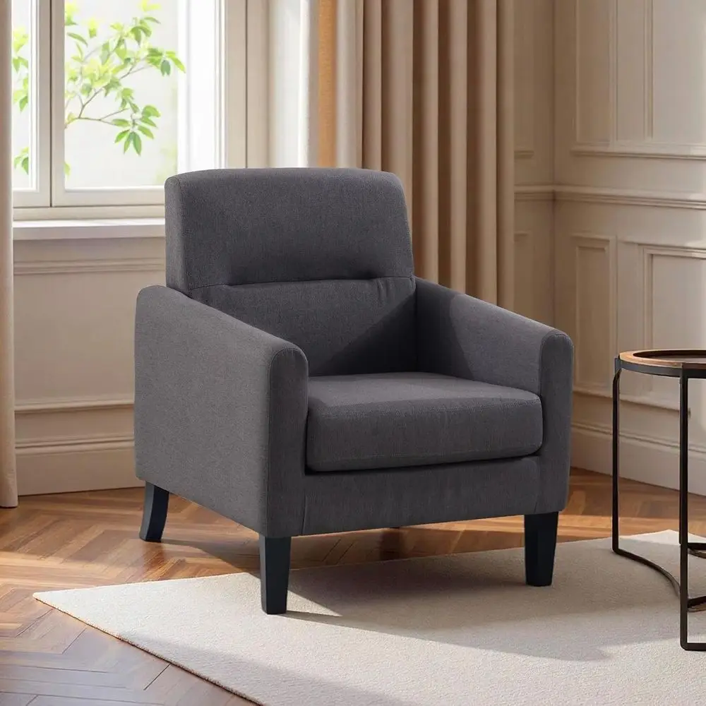 Accent Chair, Century ern Living Room Chairs Comy Reading Chair with Upholstered Cushion Relax Armchair or Bedroom Aparent,Oice,
