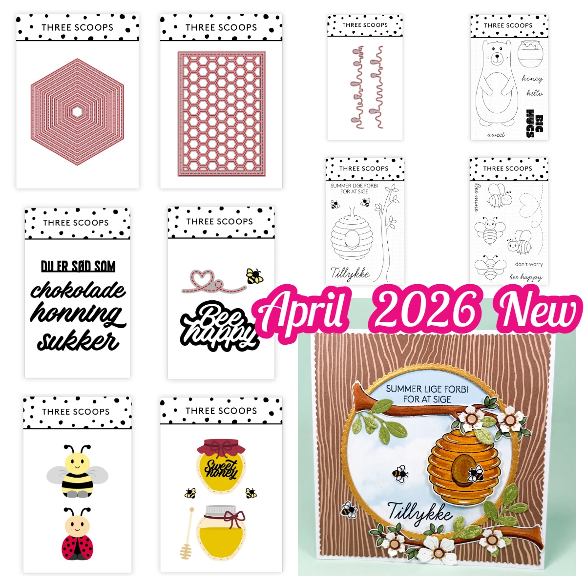 

April 2026 New Liquid Honey-Chocolate Jar Bee & Ladybug Metal Cutting Dies for DIY Scrapbooking Greeting Card Diary Handmade